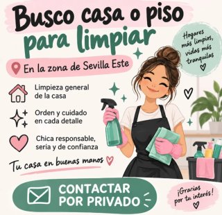 Busco trabajo de limpieza por horas