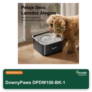 DownyPaws bebedero perro antigoteo 3L acero