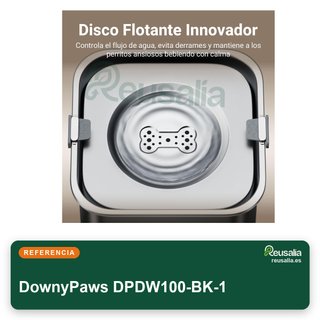 DownyPaws bebedero perro antigoteo 3L acero