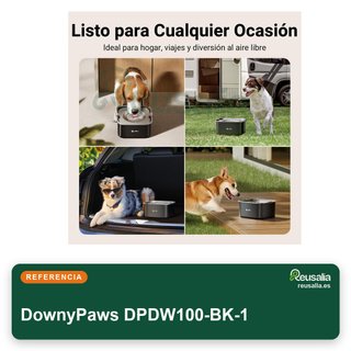 DownyPaws bebedero perro antigoteo 3L acero