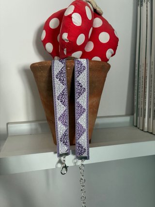 Collar Gargantilla Morado y Plateado