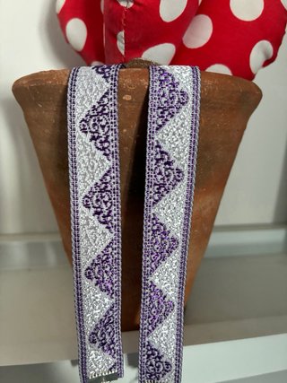 Collar Gargantilla Morado y Plateado