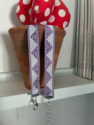 Collar Gargantilla Morado y Plateado