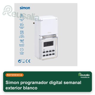 Simon programador digital semanal exterior blanco