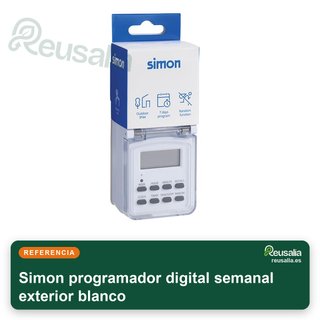 Simon programador digital semanal exterior blanco