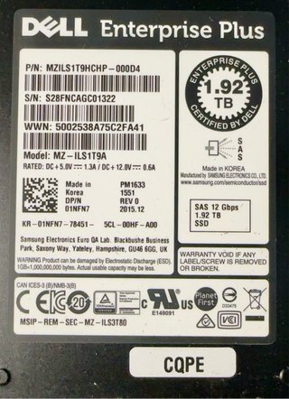 Hard disk SSD SAS 2.5” Dell 1.92 TB