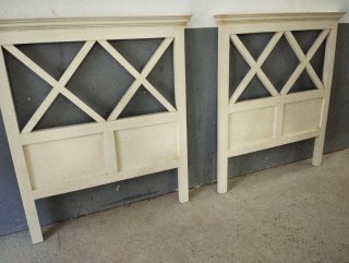 Pareja cabeceros decapé francés madera