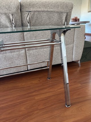 Mesa Escritorio Cristal Templado y Acero