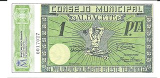 Facsímil billete 1 Pta Albacete