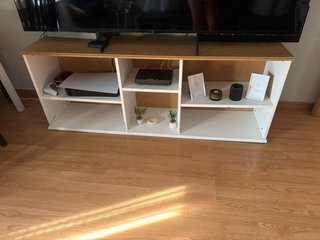 Mueble TV Blanco y Marrón