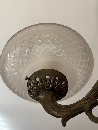 Lámpara de techo araña bronce cristal 6 brazos