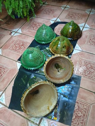 Macetas antiguas terracota esmaltada