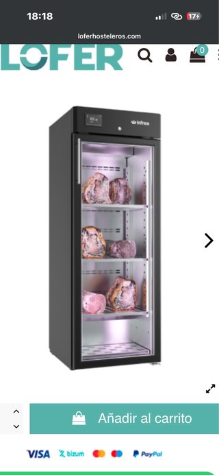 Nevera de maduración de carne Infrico