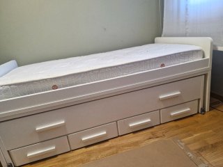 Cama nido blanca 90 con cajones