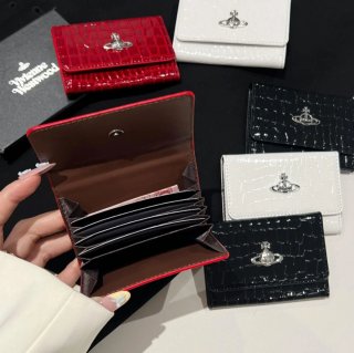 Monedero estilo Vivienne Westwood Negro Cocodrilo