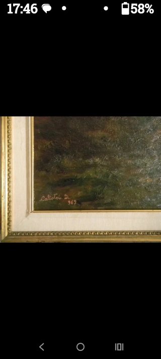 Vecchio quadro dipinto ad olio D.Calistri