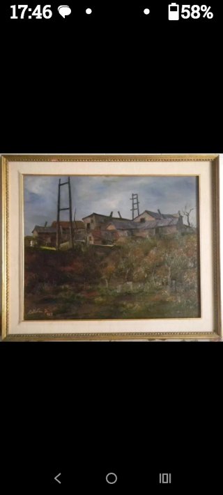 Vecchio quadro dipinto ad olio D.Calistri