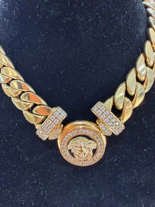 Cadena Monaco Colgante Medusa Oro 18k