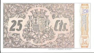 Facsímil billete 25 cts Conquista (Córdoba)