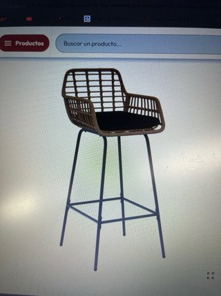 2 Taburetes de bar ratán y metal, sin usar, NUEVOS