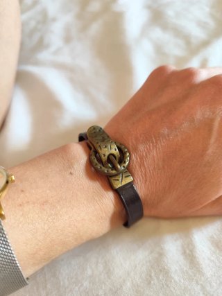 Pulsera cuero y acero