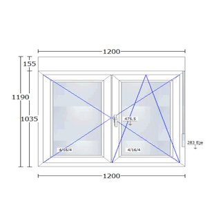 Ventana PVC CORTIZO 120 x 119 NUEVA