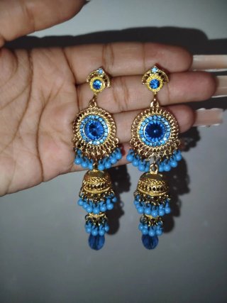 Vestido Gitano Azul y Dorado CON COMPLEMENTOS!!