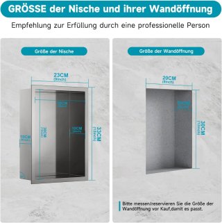 Nicho pared acero inoxidable 23x33 n 333