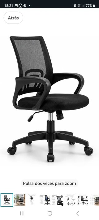 Silla de escritorio ajustable y giratoria