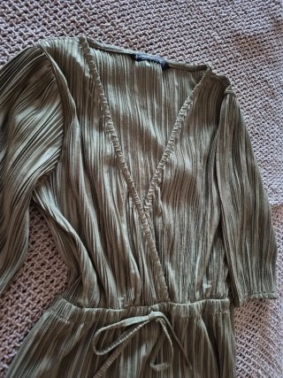 Jersey mujer verde plisado