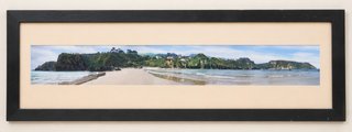 Cuadro panorámico vintage paisaje costero