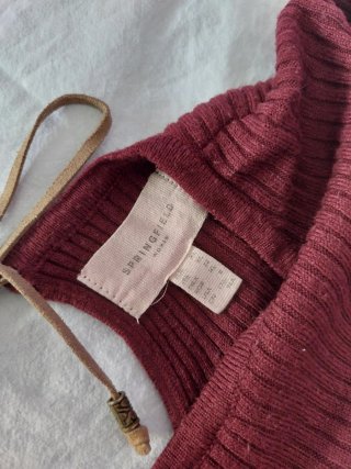 Jersey Springfield rojo burdeos vino talla XL