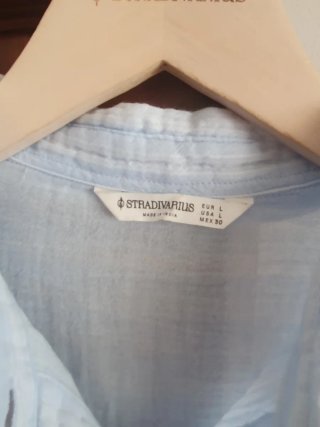 Camisa Stradivarius Algodón Azul Talla M