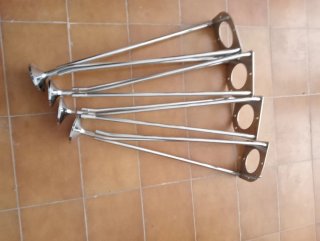 Juego 4 patas mesa cromadas
