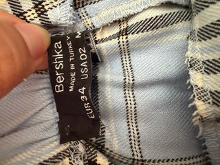 Falda-pantalón cuadros Bershka T.34