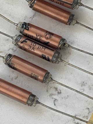 200 indutores / RF chokes 10 µH 3 A vintage –stock