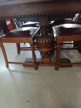 Mesa Roble Extensible + 6 Sillas