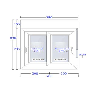 Ventana PVC CORTIZO 78 x 89 NUEVA