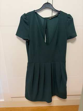Vestido Zara verde falda pantalón Talla XS
