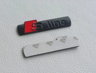 Logo Emblema Audi Sline Laterales Negro Mate