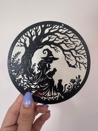 Decorazione Halloween Strega Gatto Albero