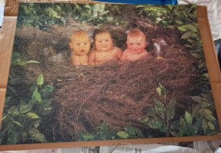 Puzzle infantil bebés en nido
