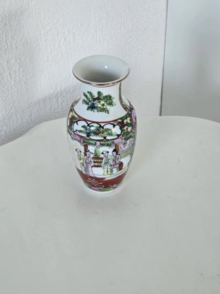 Jarrón porcelana Famille Rose multicolor