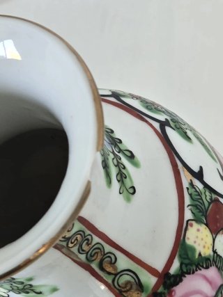 Jarrón porcelana Famille Rose multicolor
