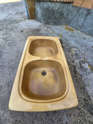 Fregadero doble cerámica antiguo