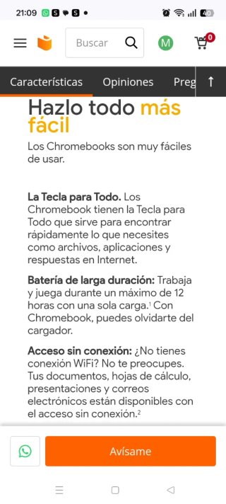 Portátil Asus Chromebook Flip Z3400FT Intel Core