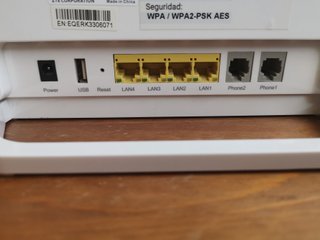 Router ZTE (de Más Móvil) con Fibra óptica