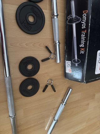 kit de pesas y musculación de 50 kg de Domyos