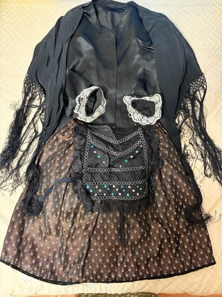 Traje Baturra Niña Negro y Blanco