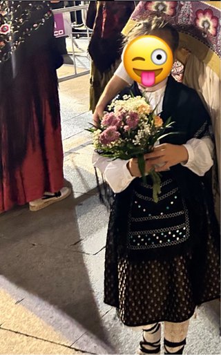Traje Baturra Niña Negro y Blanco
